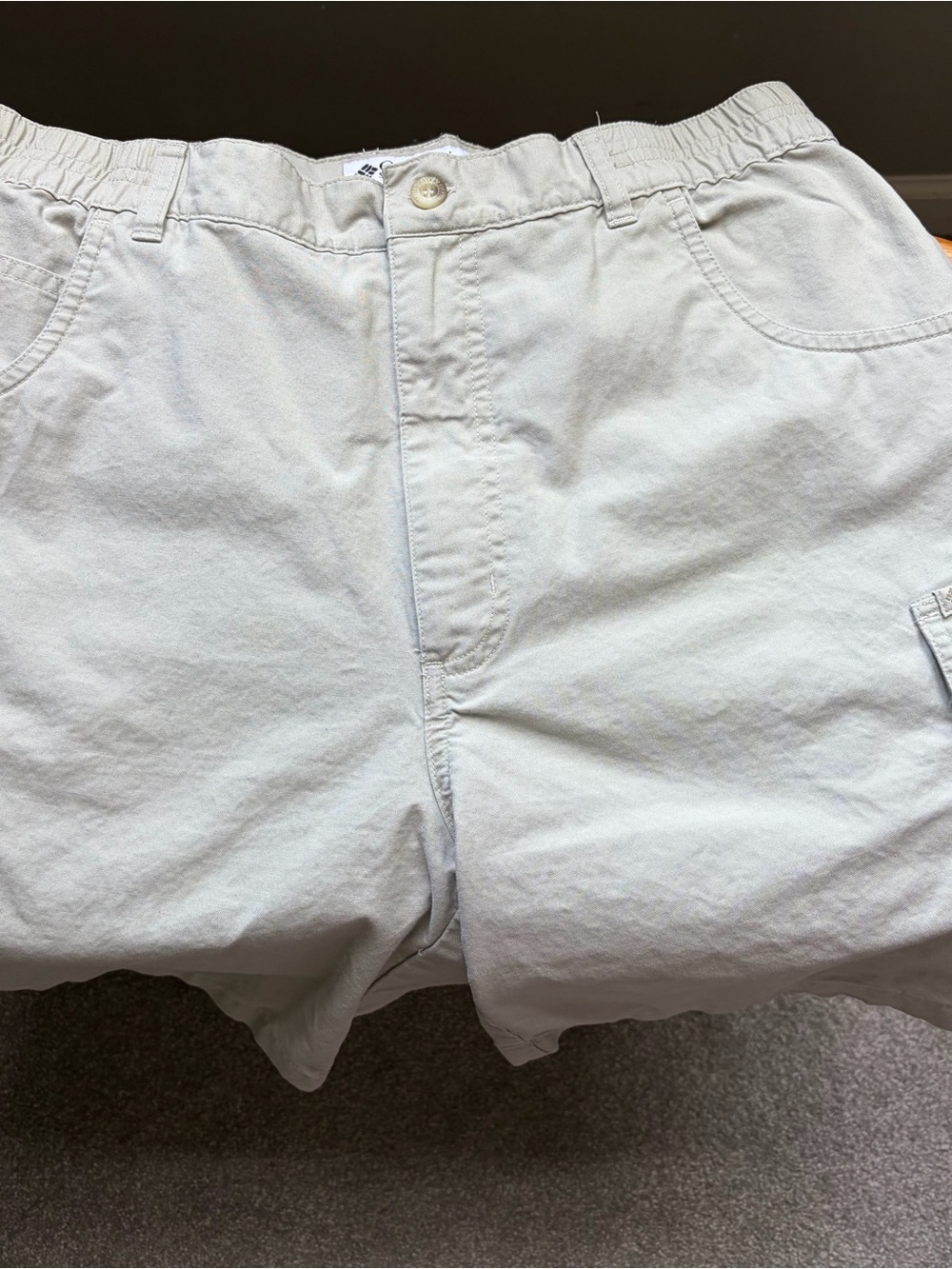 Women’s Light Gray Cargo Shorts with Elastic Waistband